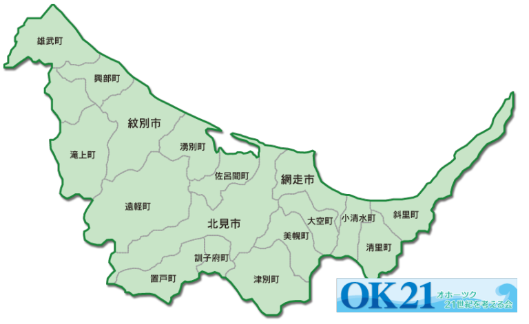 オホーツクの地図