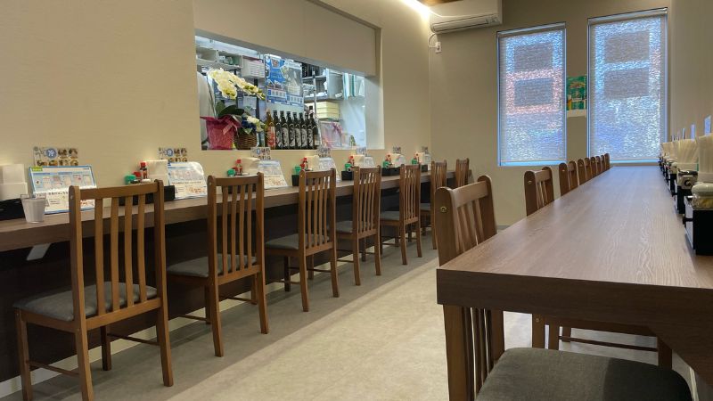 うどん処 水心の店内